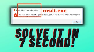 how to solve msdtexe error windows 10system 32 error windows 10 [upl. by Shanahan]