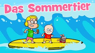 ♪♪ Kinderlied Sommer Ferien Urlaub – Das Sommertier  Tierlieder  Hurra Kinderlieder [upl. by Filipe]