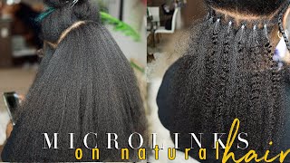 Microlink Extensions on 4C Natural Hair  Install amp Tutorial  Simone Sharice [upl. by Mudenihc]