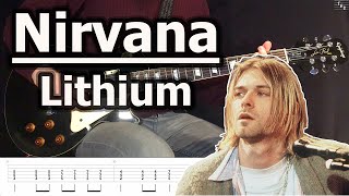 Nirvana  Lithium  Guitar Tabs Tutorial [upl. by Nigrom]