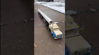 worlds first 53 foot extendable flatbed made from LEGO quad axle with stinger axle total 20 wheels [upl. by Beatrix]