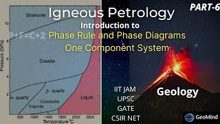 Phase Rule and Phase Diagrams  One Component System  Igneous Petrology  Geology  GATE  NET JAM [upl. by Eelahs]