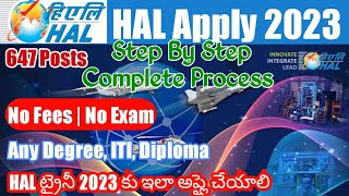 HAL Apply Online TeluguHAL Apprentice 2023 Apply Online Form Fill up Step By StepHAL Apply Online [upl. by Ardussi]