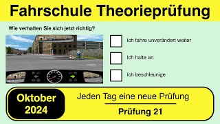 🚘 Führerschein Theorieprüfung Klasse B 🚗 Oktober 2024  Prüfung 21🎓📚 [upl. by Harrietta]