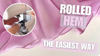 How to sew a ROLLED HEM on an overlockerserger  The easiest way [upl. by Ordnasela]