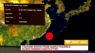 Tsunami Warning Issued After Earthquake Shakes Taiwan [upl. by Aihtennek]