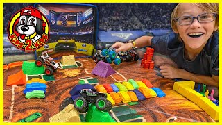 NEW 2022 Monster Jam ULTIMATE ARENA PLAYMAT Grave Digger amp Megalodon EPIC FREESTYLE [upl. by Ientirb]