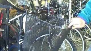 Bike Basket With EZ Lift Off Fits Most Handlebars  SunLite DELUXE Black Steel Mesh quotFrialatorquot [upl. by Ohcirej403]