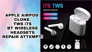 IE177 Apple air pod clone BT wireless headset teardown and failed repair attempt [upl. by Thebault]