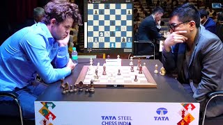 Magnus fights against Petrov Defense  Magnus Carlsen vs Wesley So  Tata Steel Chess 2024 [upl. by Noyerb]