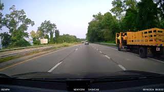 Viofo A130 Pro New York State Trooper who was hidden highway ramp pulls over speeder in left lane [upl. by Arsi]