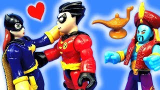 Imaginext Robin Lucky Day and Wishes for a Kiss from Batgirl Toy Video [upl. by Myk]