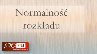 Normalność rozkładu [upl. by Oiled956]