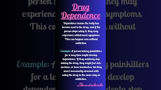 DRUG DEPENDENCE VS DRUG ADDICTION Part2 shortsfeed drugeducation drugaddition shortsviral [upl. by Moriyama]