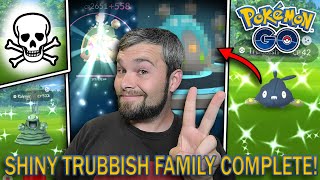 SHINY TRUBBISH FAMILY COMPLETED THIS SHINY POKEMON WONT LEAVE ME ALONE Pokemon GO [upl. by Dyke793]