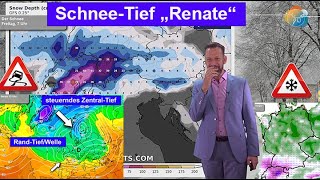 SchneeTief quotRenatequot im Südwesten Milderung am Wochenende Wettervorhersage 2127112024 Glätte [upl. by Lewls660]