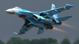 ウクライナ空軍 RIAT 2017 Su27 Demo Ukrainian Air Force The Royal International Air Tattoo [upl. by Chastain685]