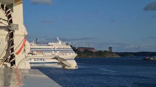 Silja line quotSilja symphonyquot departs Stockholm port [upl. by Suivatco]