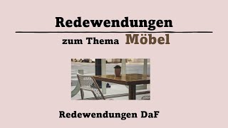 Redewendungen zum Thema Möbel [upl. by Erbma]