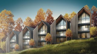 Sketching Townhouses in a Forested Area [upl. by Annayat183]