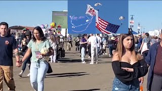 Walk in hot air balloon fiesta beautiful air show albuquerque new mexico usa [upl. by Sirovart579]