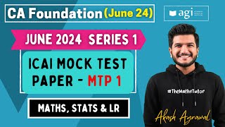 27 Quantitative Aptitude MTP 1 June 2024CA Foundation Maths Mock Test Paper Series 1 Akash Agrawal [upl. by Harmonie]