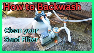 How to Backwash Sand Filter above ground pool Bestway Filter Cleaning [upl. by Hakon237]