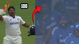 Sarfaraz Khan 100 Celebration On Virat Kohli Rohit Amazing Reaction 🤪 l IND vs NZ 4th Day Test [upl. by Gwenora116]