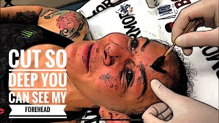 Cris Cyborg UFC 240 MMA Cut so deep you can see her skull [upl. by Ttirb]