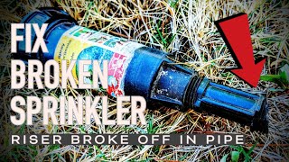 Sprinkler Head Repair  Riser threads broken off in supply pipe  Irrigation Pop Up  EASY DIY FIX [upl. by Enelyahs621]