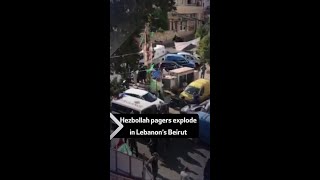 Hezbollah pagers explode in Lebanons Beirut [upl. by Welker161]