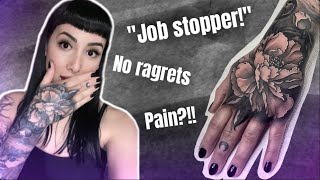 HAND TATTOO VLOG  My Experience Getting My First Job Stopper [upl. by Dajma375]