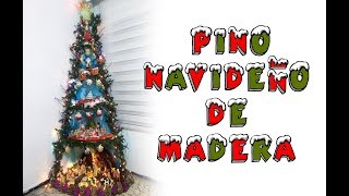 PINO NAVIDEÑO DE MADERA ¿COMO SE HACE [upl. by Ynffit]