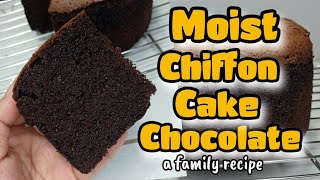 Chocolate Chiffon Cake  Moist Chocolate Chiffon Cake  Family Recipe [upl. by Enram]