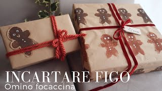 OMINO FOCACCINA impacchettare figo Come creare una carta per incartare i regali [upl. by Ute692]