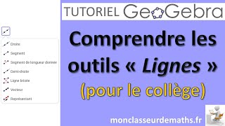 Tutoriel GeoGebra  Les outils « Lignes » pour le collège [upl. by Ssegrub]