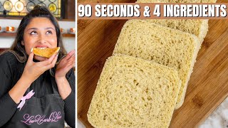 I MADE A 4 INGREDIENT BREAD IN 90 SECONDS TWO CARB KETO BREAD RECIPE [upl. by Ettedo]