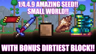 Terraria 1449 Amazing Seed Small World Now With Dirtiest Block [upl. by Alberta845]