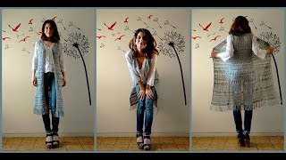 Chaleco Largo y Calado  Crochet Tutorial DIY [upl. by Xonk888]