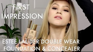 First Impression  Estée Lauder Double Wear Foundation amp Concealer [upl. by Enyallij110]