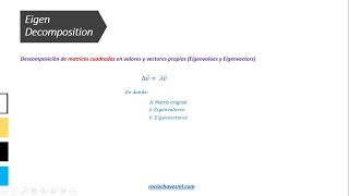 Eigenvalores y Eigenvectores  Explicación Matemática [upl. by Noletta404]