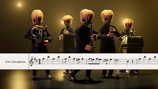 STAR WARS CANTINA BAND SONG  Alto Saxophone Sheet Music Notes Tutorial  PDF [upl. by Ohl587]