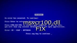 How to fix  msvcr100dll  Windows 108187 [upl. by Gaultiero]