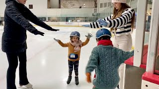 3YEAROLD Nicholas Protsenko is ice skating for the first time [upl. by Infeld56]