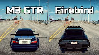 NFS Heat BMW M3 GTR vs Pontiac Firebird  Drag Race [upl. by Eisnyl24]