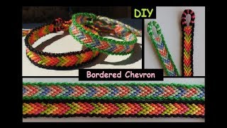 Bordered Chevron Friendship Bracelet Tutorial [upl. by Erasaec]