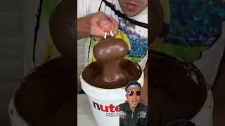 PERMEN LOLLIPOP CAMPUR COKELAT nuttella food chocolate reaction [upl. by Atrice]