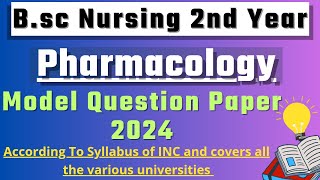 Pharmacology Bsc Nursing 2nd Year Question Paper 2024  Bsc Nursing 2nd Year Pharmacology Paper [upl. by Goldman]