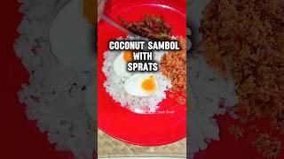 Coconut Sambol 🌝with Sprats mouth watering menu පොල් සම්බෝලයි හාල්මැස්සෝ යි food bearcookbook [upl. by Craggie198]