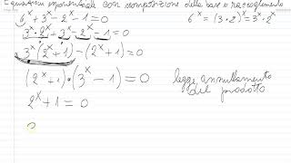 Equazione esponenziale con scomposizione e raccoglimento [upl. by Russ]